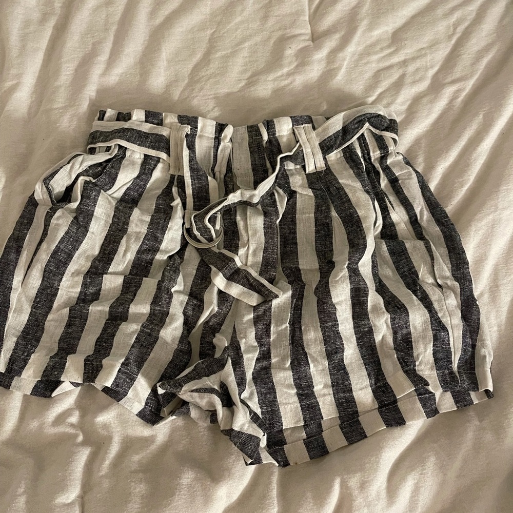 Striped Paper Bag Shorts